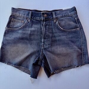New Free People We the free button fly cut off denim shorts Sz‎ 27 medium wash